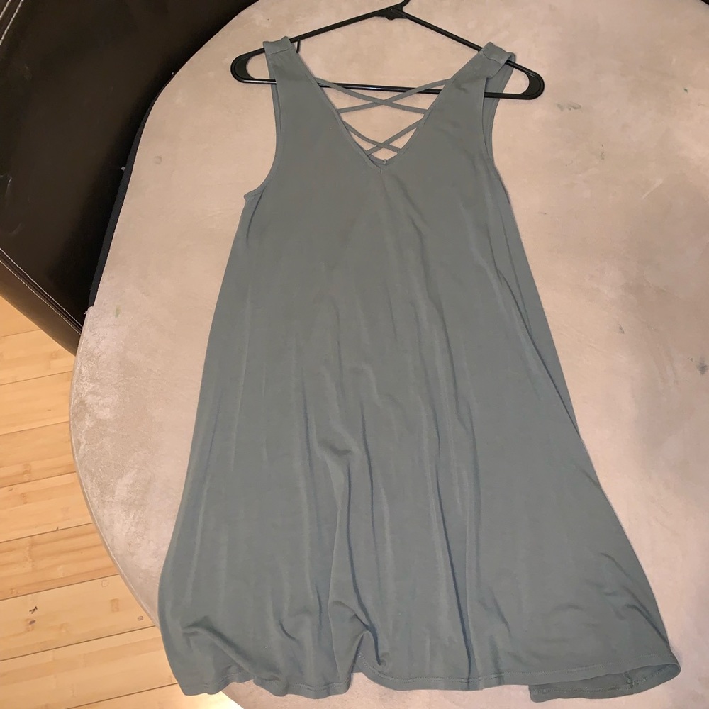 Olive green tank dress
